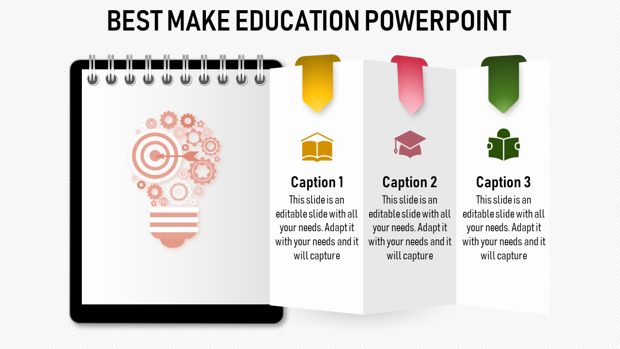 Education PowerPoint template and Google slides - Notepad model